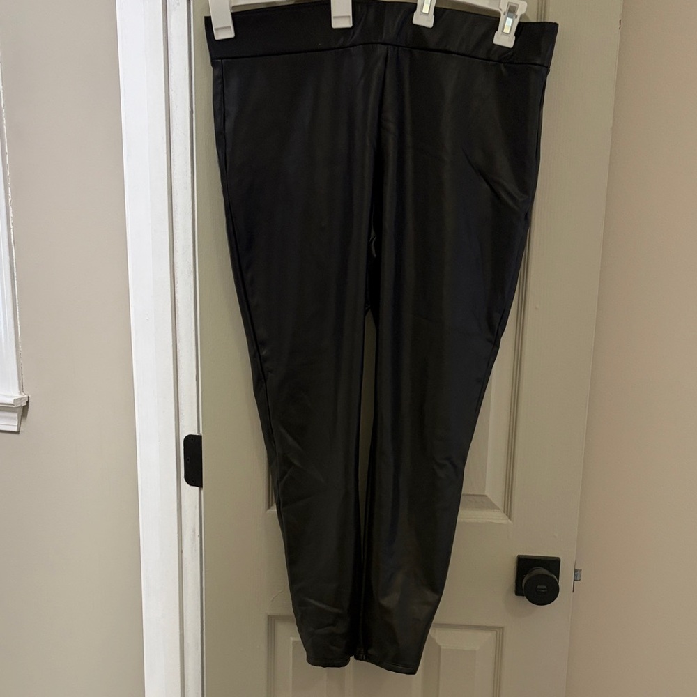 LOFT Black Faux Leather Pants